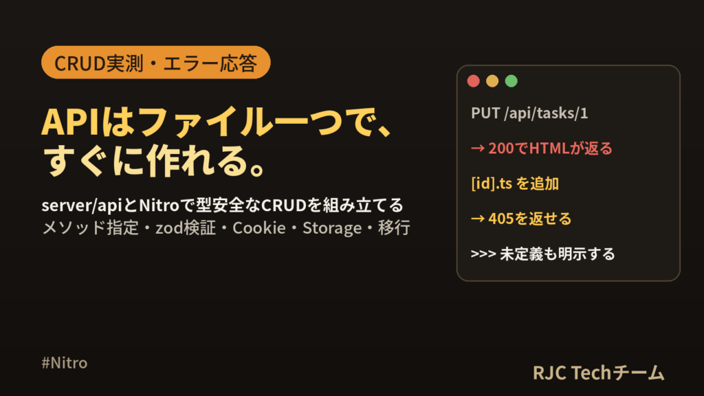 Nuxt server APIの作り方｜NitroでCRUDとエラー応答を実測