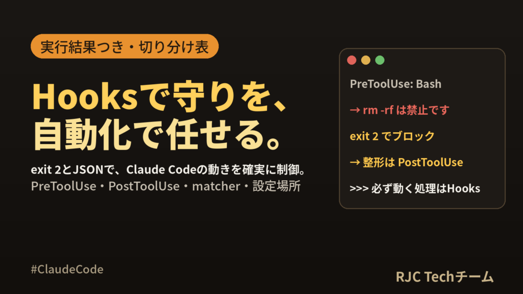 Claude Code Hooksの使い方｜設定例と実行結果・止め方まで
