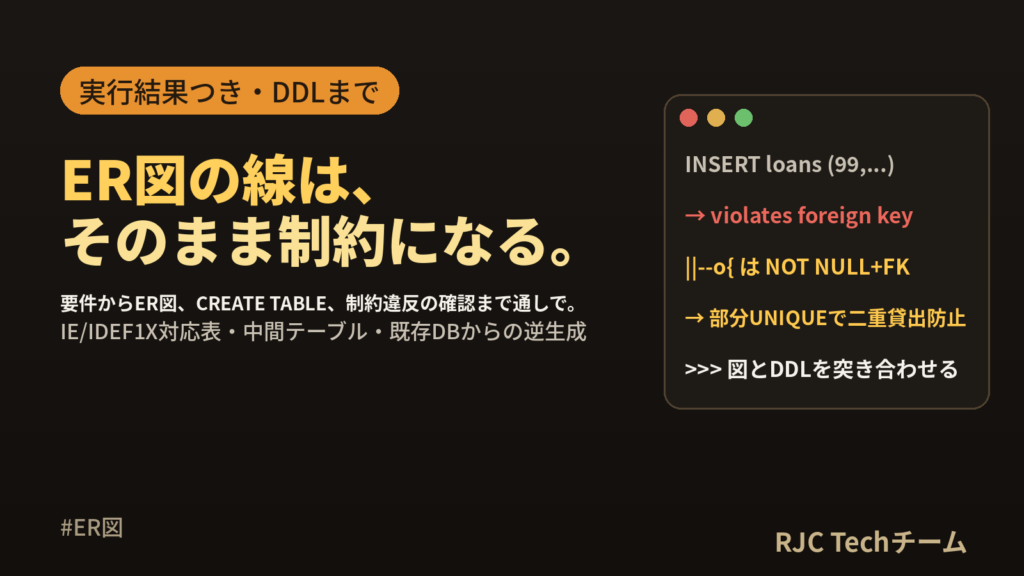 ER図の書き方｜記号の読み方からCREATE TABLEまで実行して確認