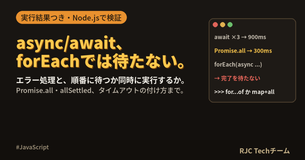 JavaScriptのasync/awaitの使い方｜エラー処理と並列実行