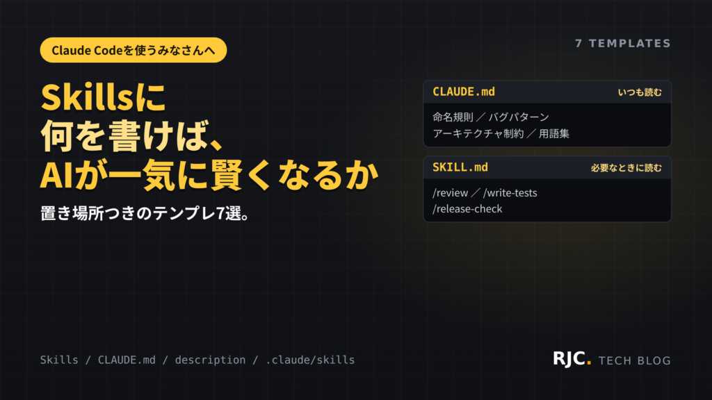 Claude CodeのSkillsの書き方｜テンプレ7選