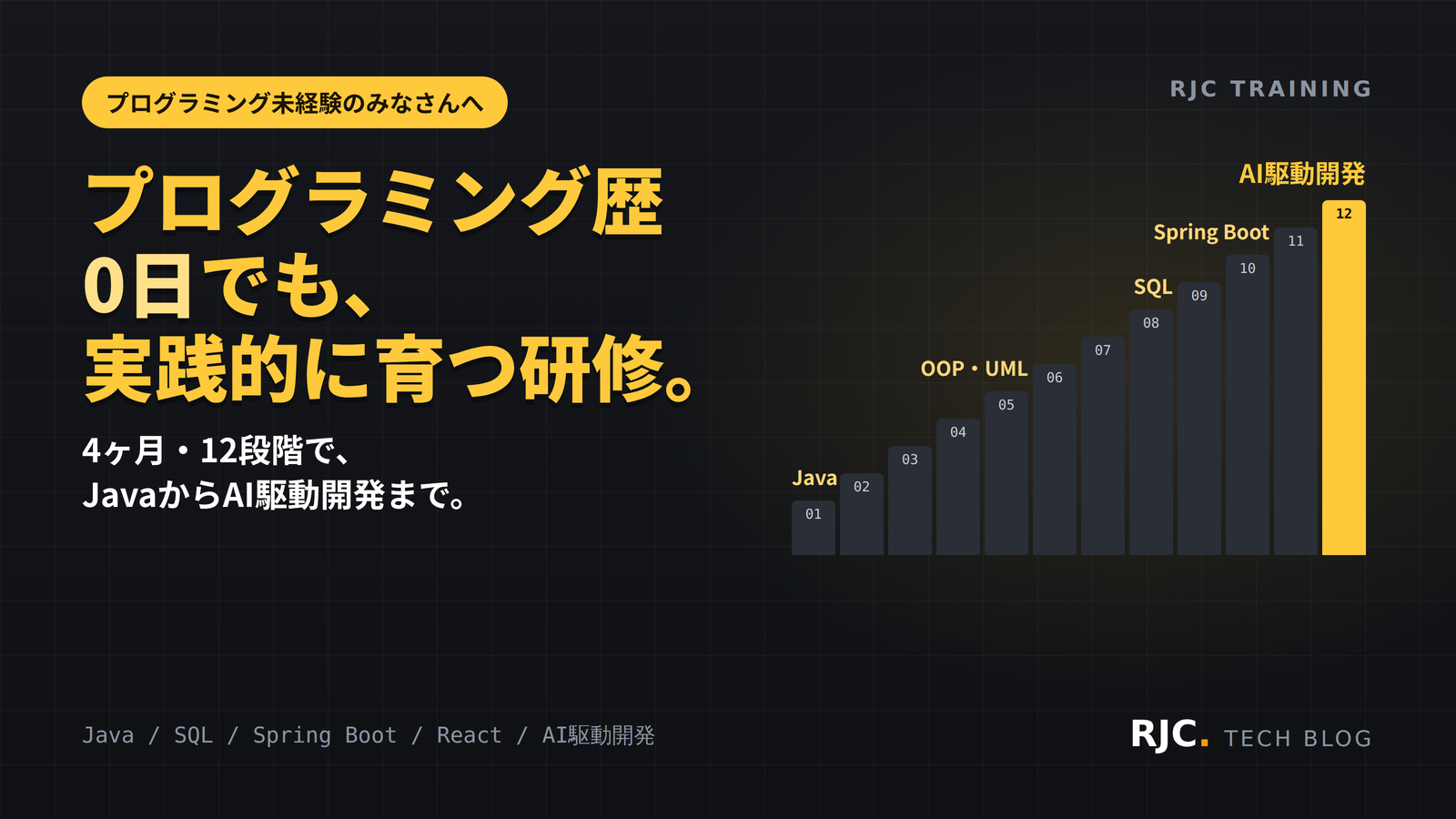 未経験エンジニア研修の全12段階｜JavaからAI駆動開発