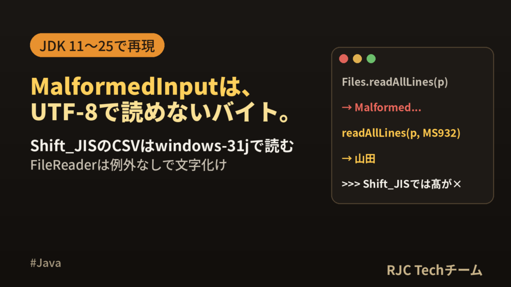 MalformedInputExceptionの直し方｜Java文字コード