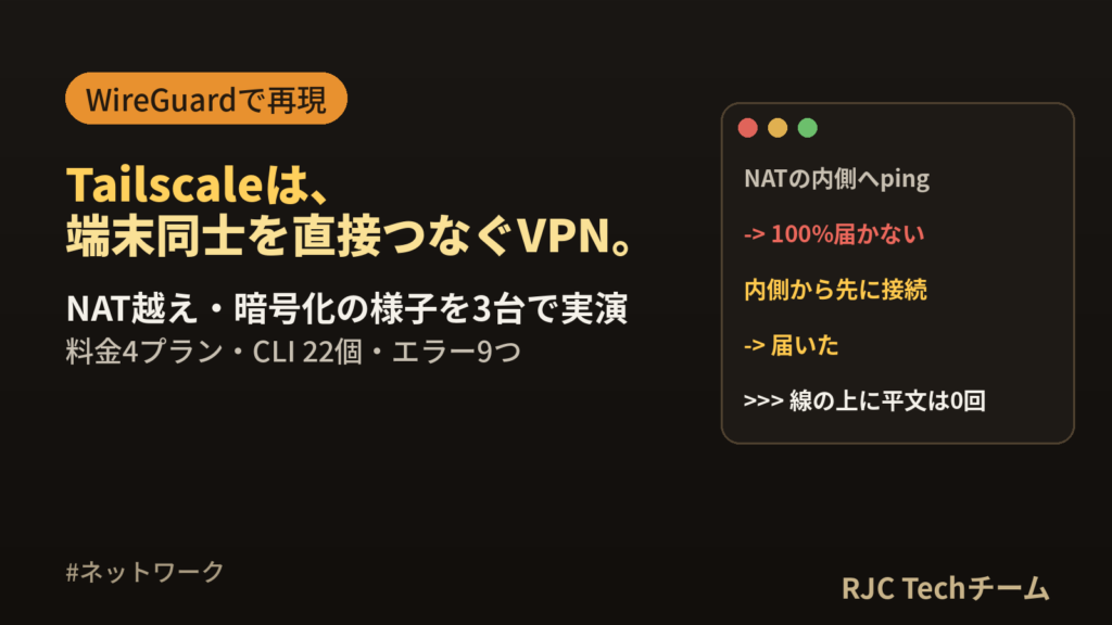 Tailscaleとは｜使い方・料金・VPNとの違いをWireGuardで実演