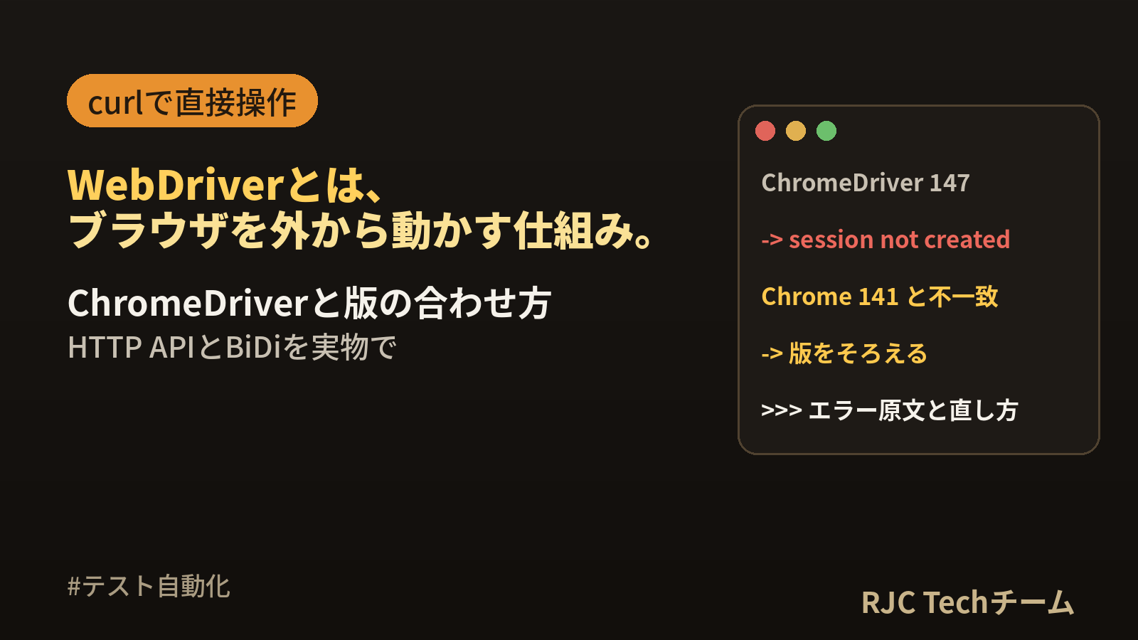 WebDriverとは｜仕組み・ChromeDriverとバージョンエラーの直し方