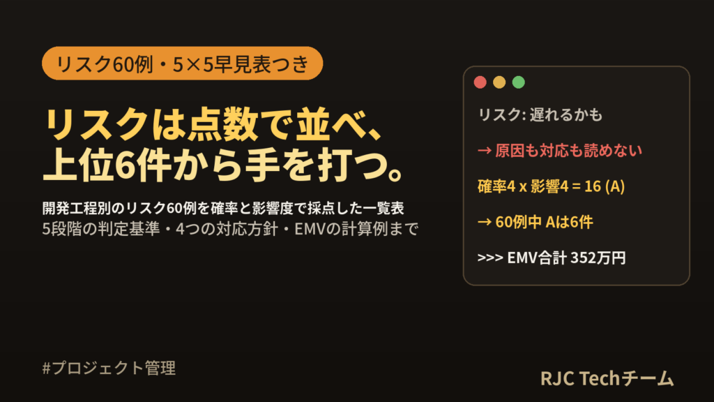 リスク管理表のテンプレートと書き方 リスク一覧60例と評価基準