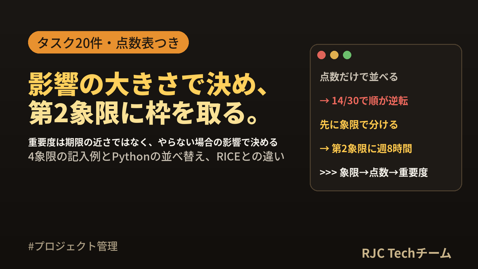 優先順位の付け方｜緊急度×重要度マトリクスの例と点数表