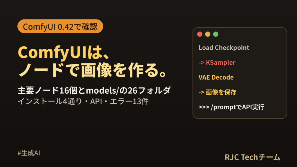ComfyUIとは｜インストール・使い方・Manager・APIを解説
