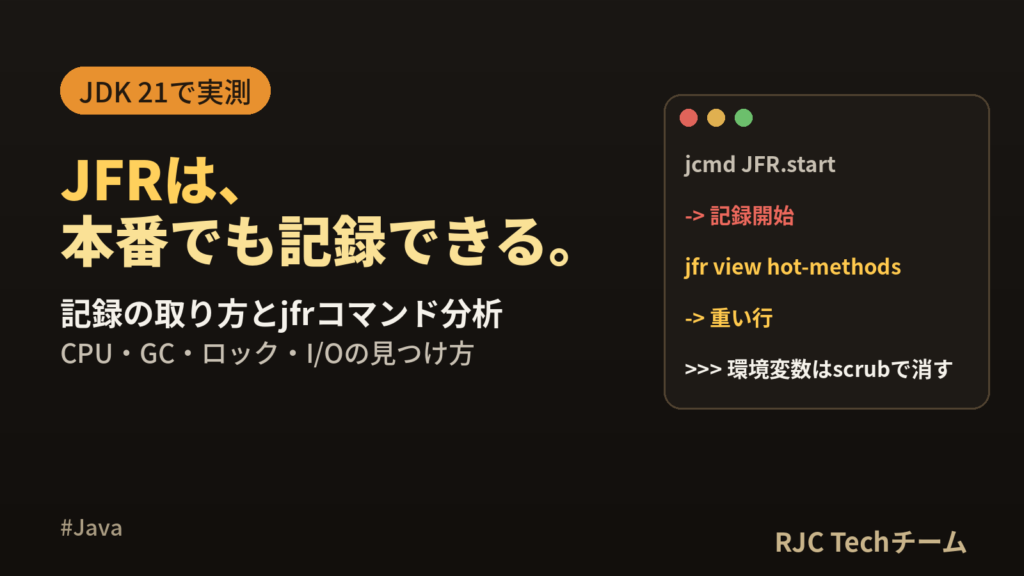 JFR（Java Flight Recorder）入門｜記録とjfrコマンド分析
