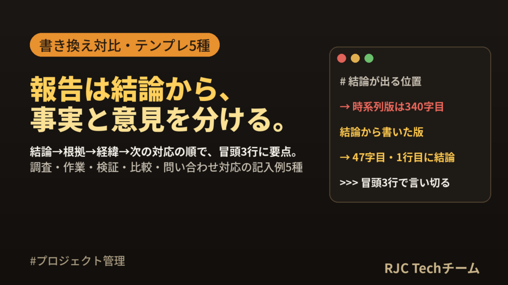 報告書の書き方と例文｜結論から書く構成とテンプレート5種