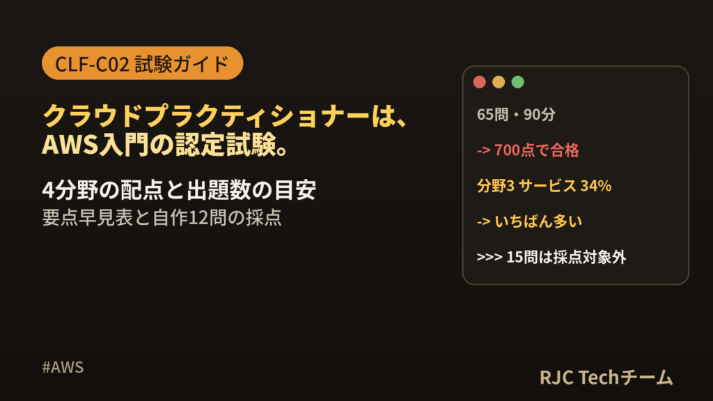 AWSクラウドプラクティショナーとは｜CLF-C02の範囲・配点・対策