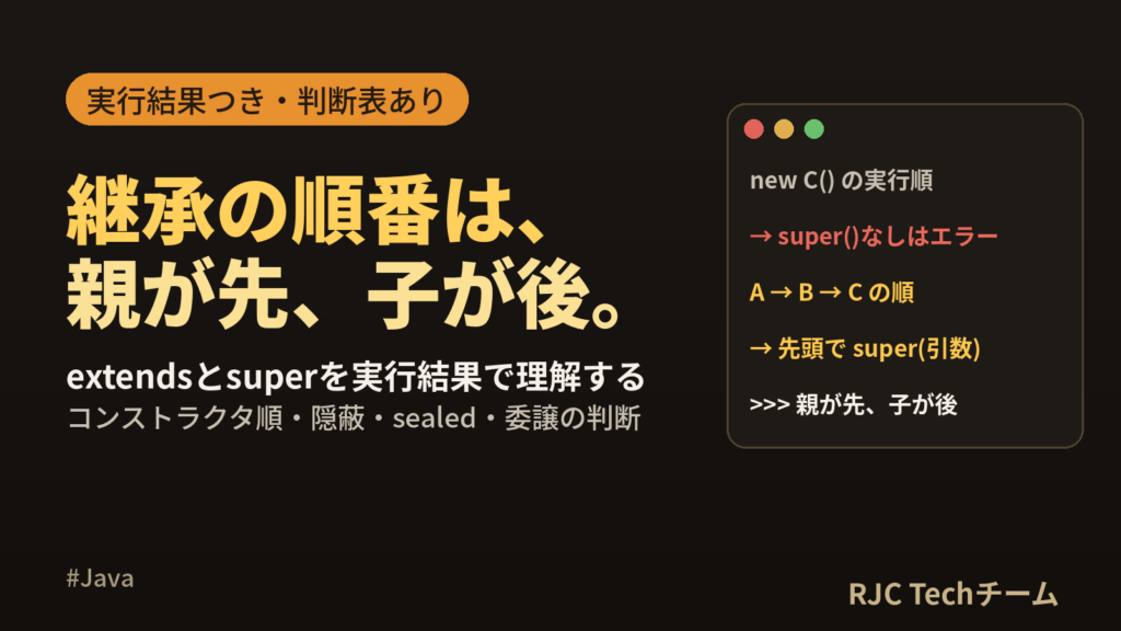 Java継承とは｜extends・superの使い方とオーバーライドを図解