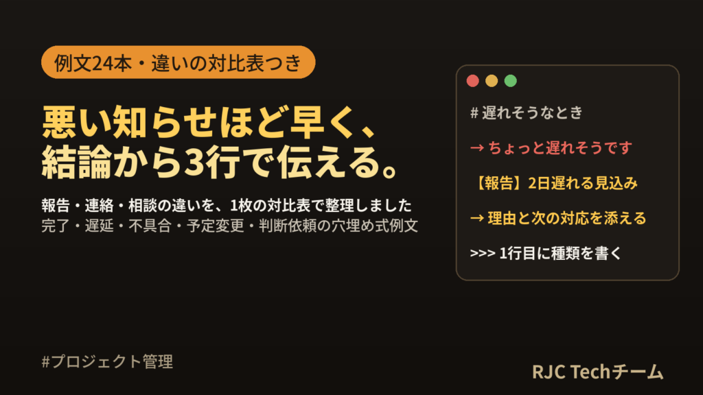 報連相のやり方と例文集｜報告・連絡・相談の違いとチャット用テンプレート