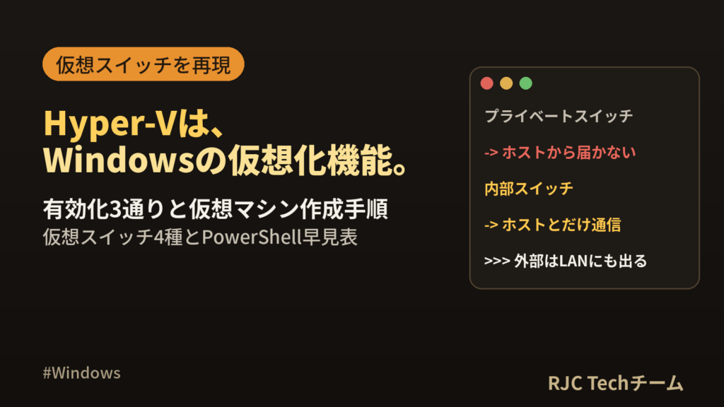 Hyper-Vとは｜有効化・仮想マシン作成・仮想スイッチ・エラー対処
