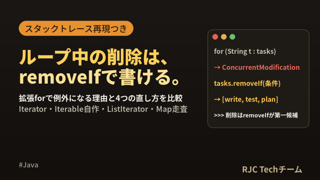 Java Iteratorの使い方｜ループ中の削除とIterable実装