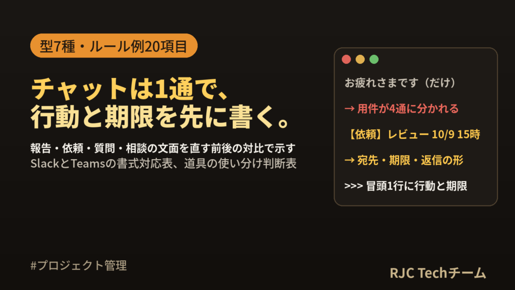 チャットの書き方｜仕事で伝わる報告・依頼テンプレートとルール