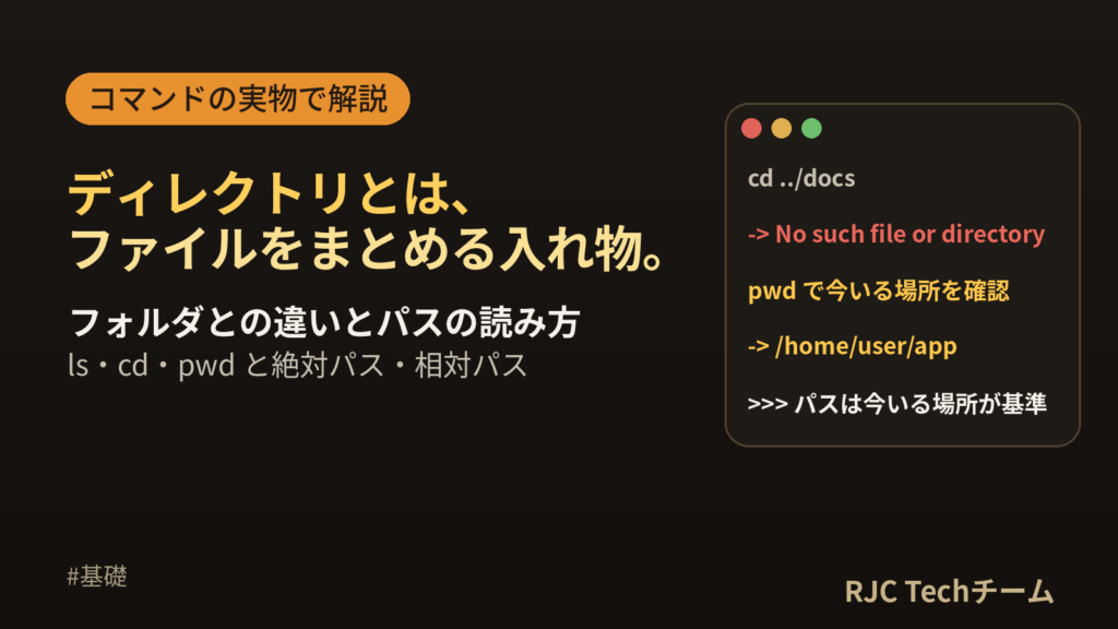 ディレクトリとは｜フォルダとの違いとパスの読み方をコマンドの実物で解説