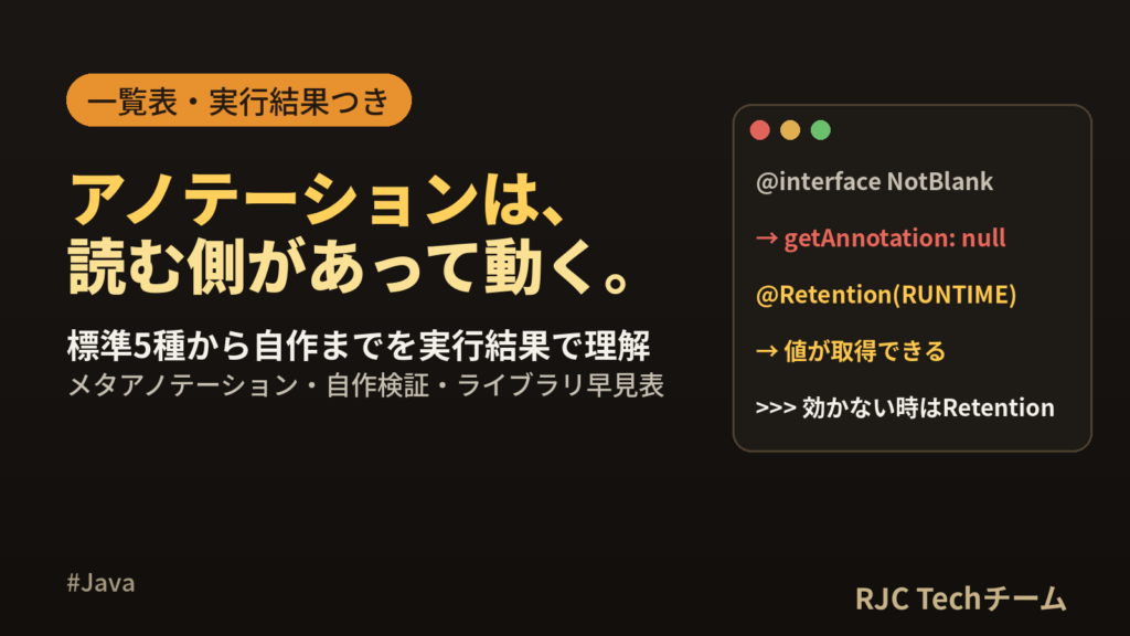 Javaアノテーション一覧と作り方｜@Overrideから自作まで