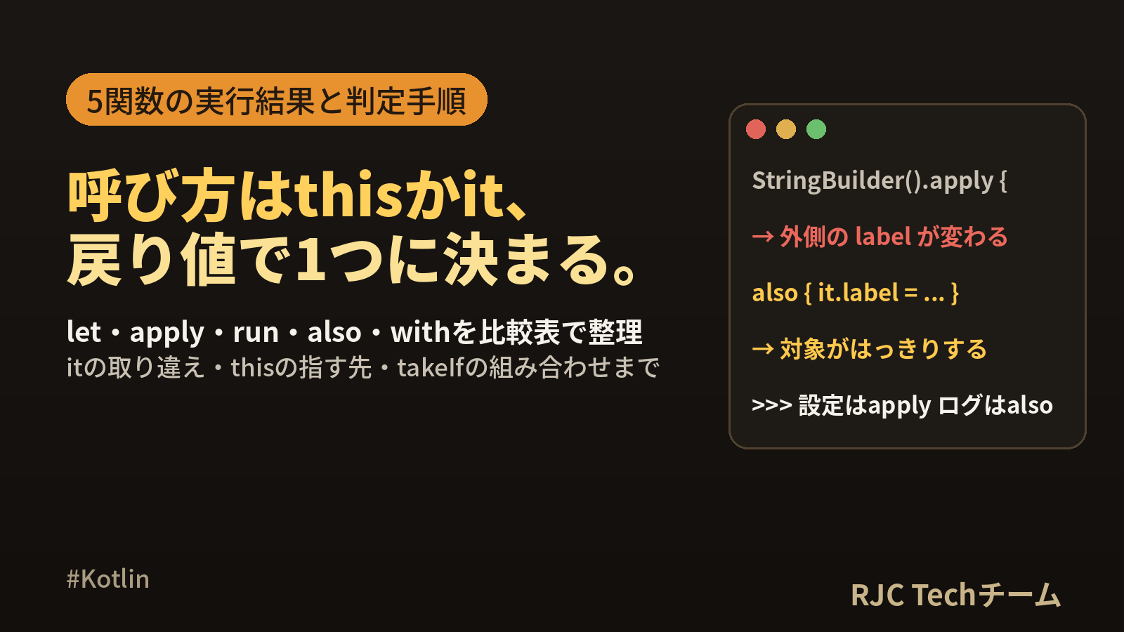 Kotlinスコープ関数let・apply・run・also・with使い分け
