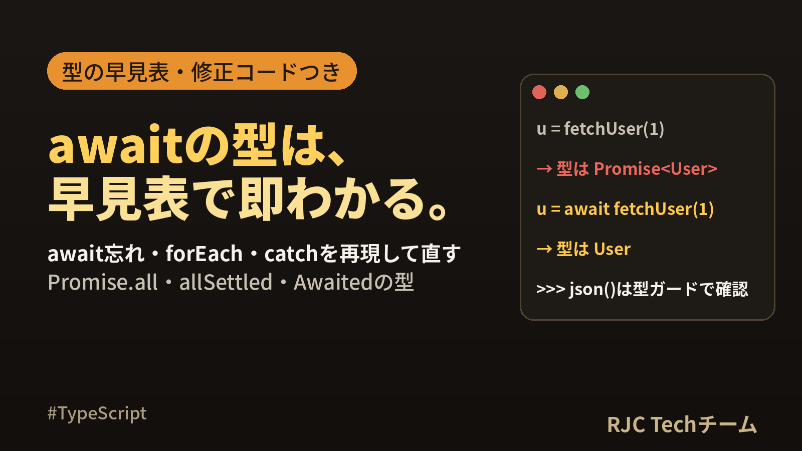 TypeScript async/awaitの型｜Promise・Awaited