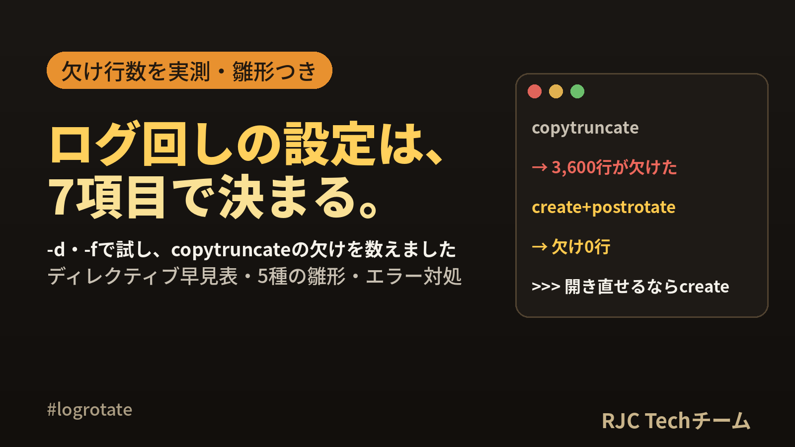 logrotateの設定方法｜コピペ用テンプレートとディレクティブ一覧