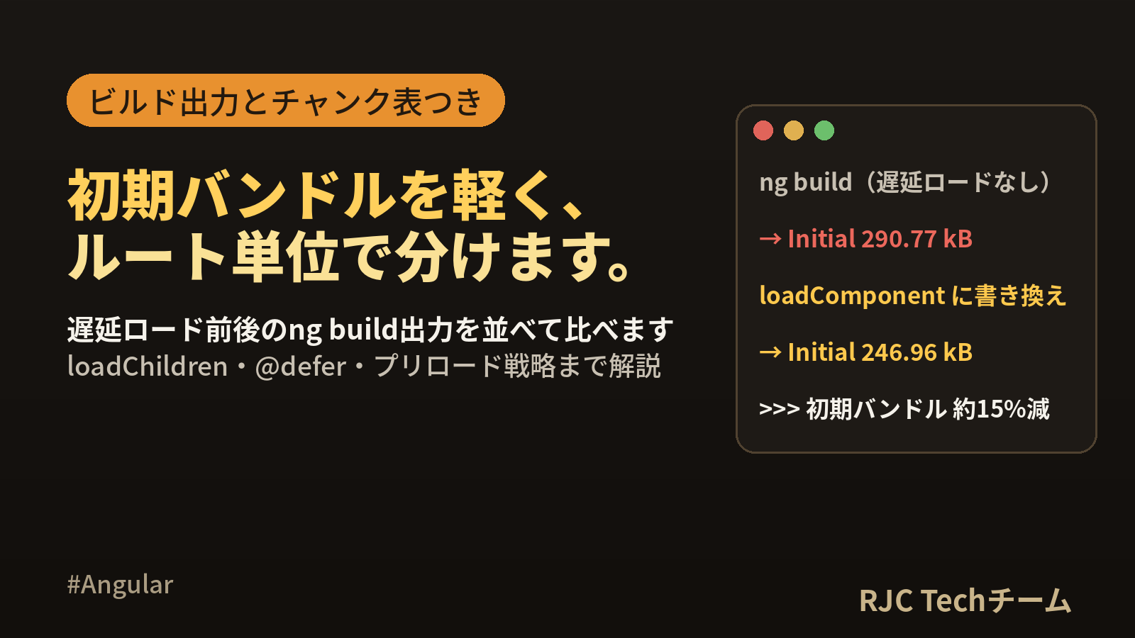 Angular遅延ロード｜loadComponentとloadChildren