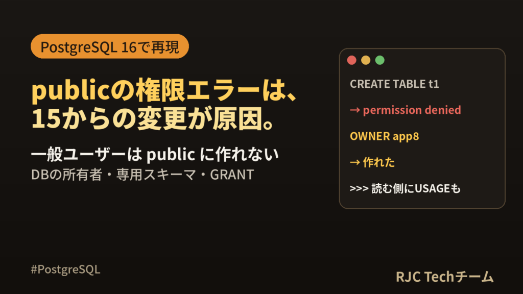 permission denied for schema publicの直し方