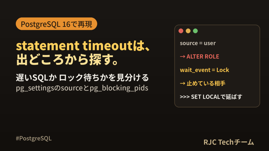 statement timeoutの直し方｜PostgreSQL
