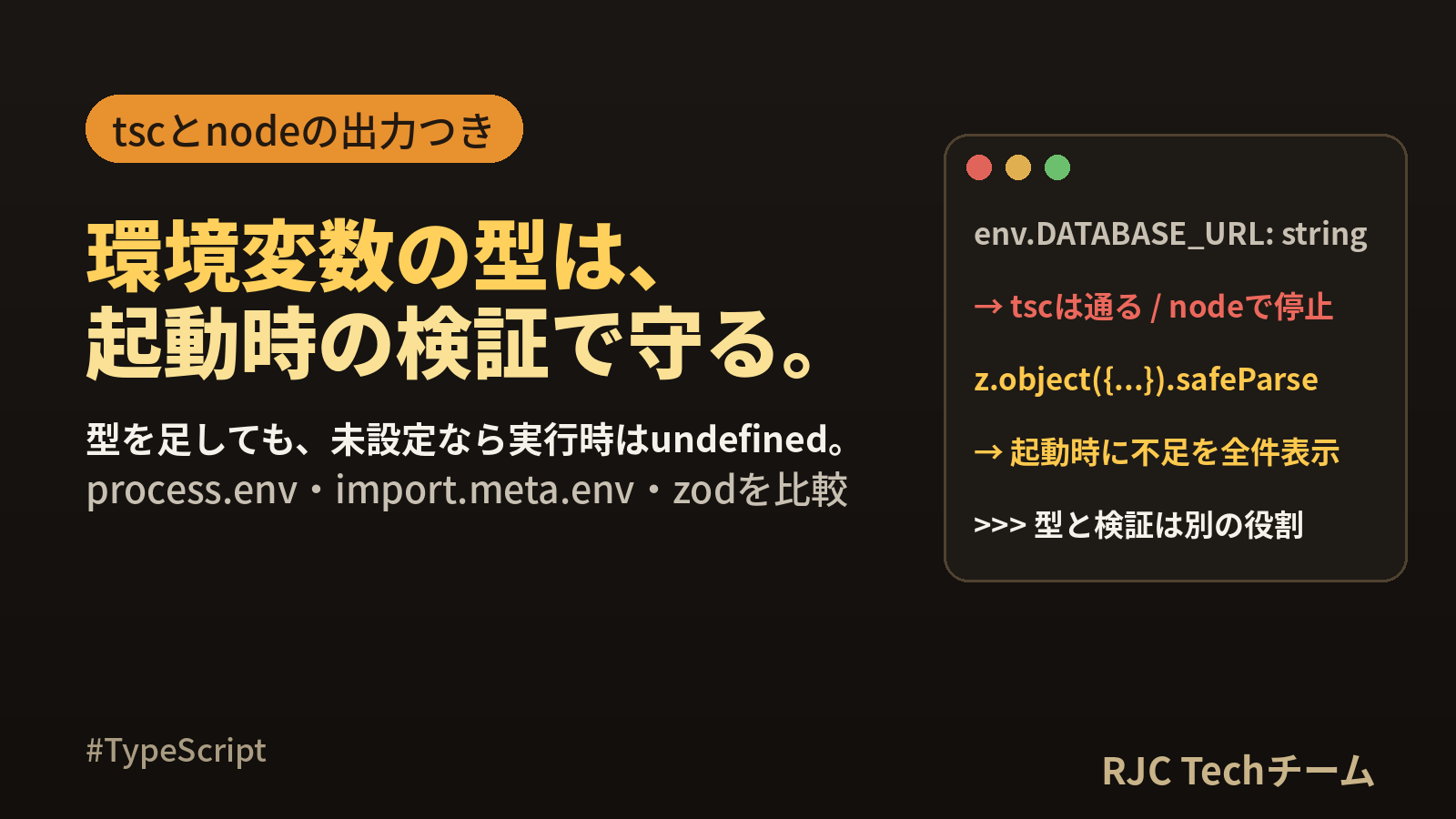 TypeScript環境変数の型｜process.envとundefined