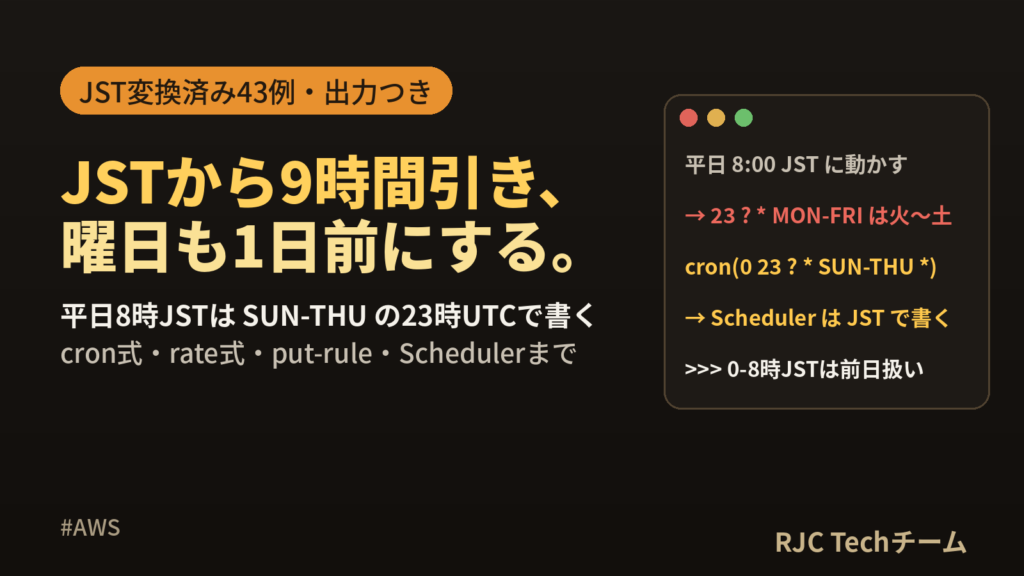 EventBridge cron式の書き方｜JST変換と例の早見表