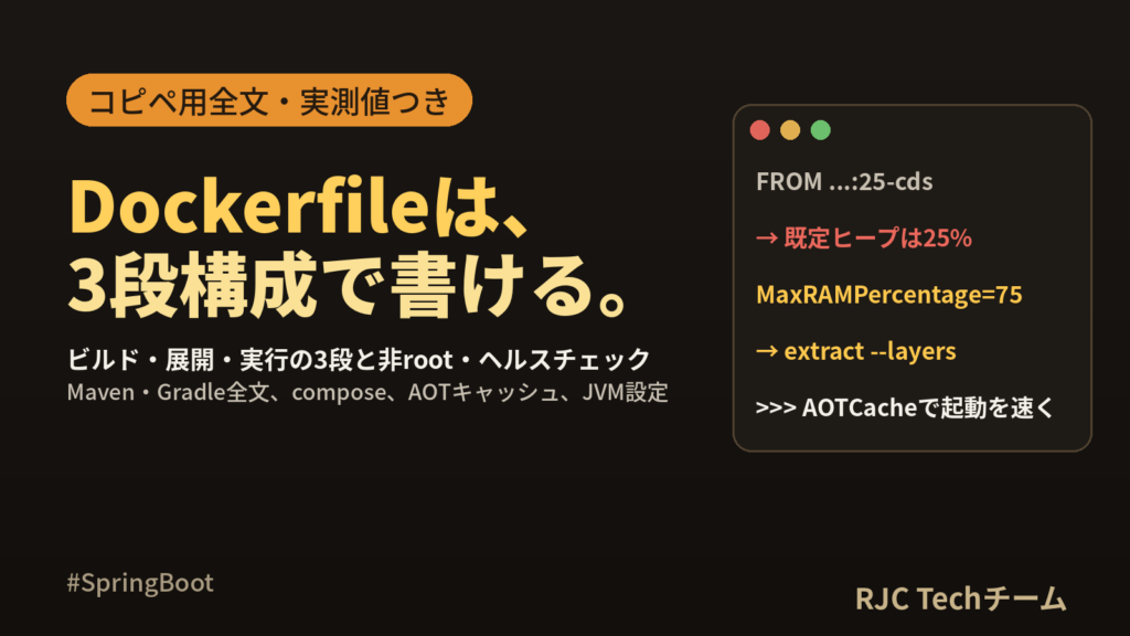 Spring Boot Dockerfile｜コピペ用全文とAOTキャッシュ設定