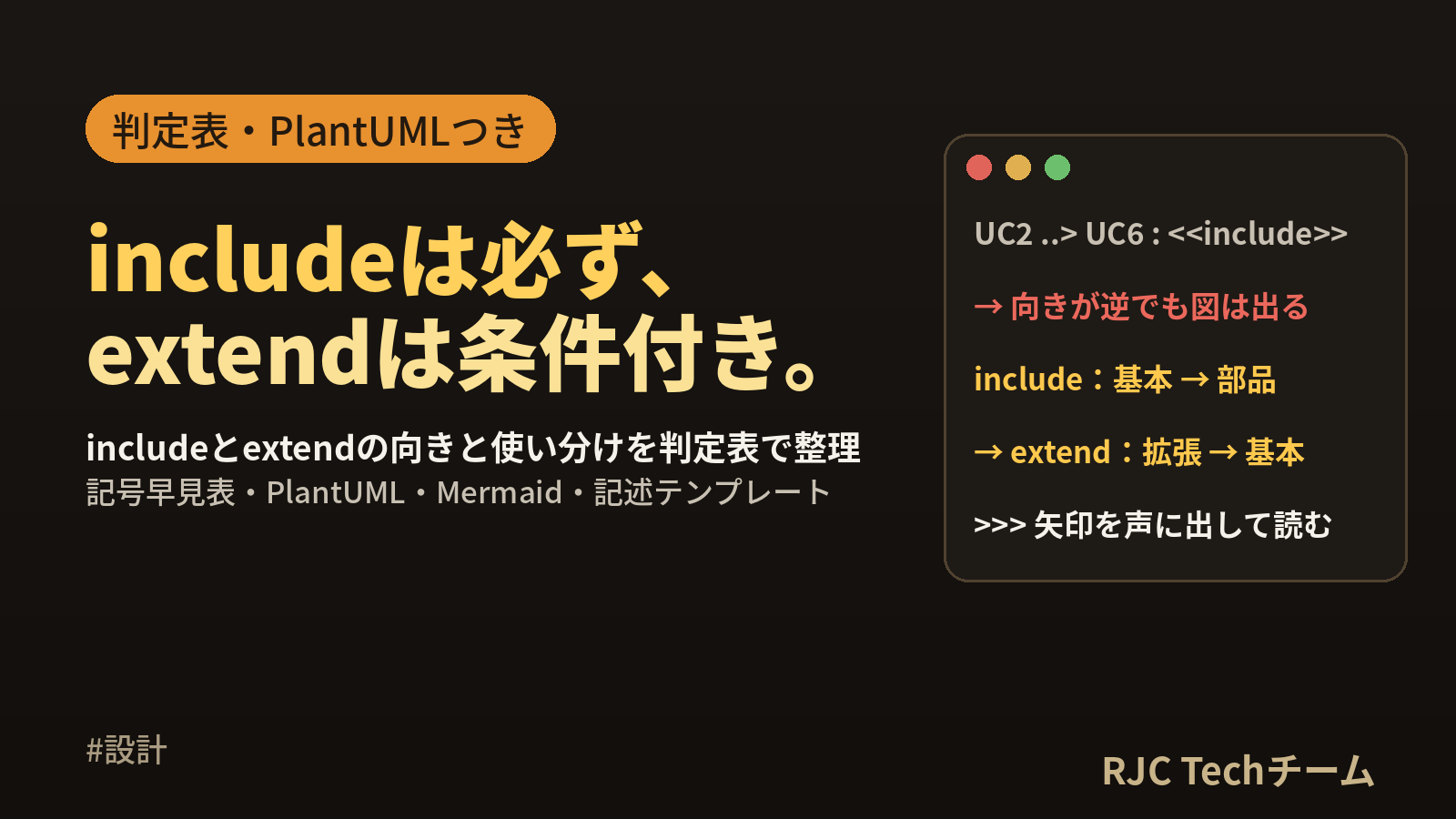 ユースケース図の書き方と例｜include・extendの違いとPlantUML