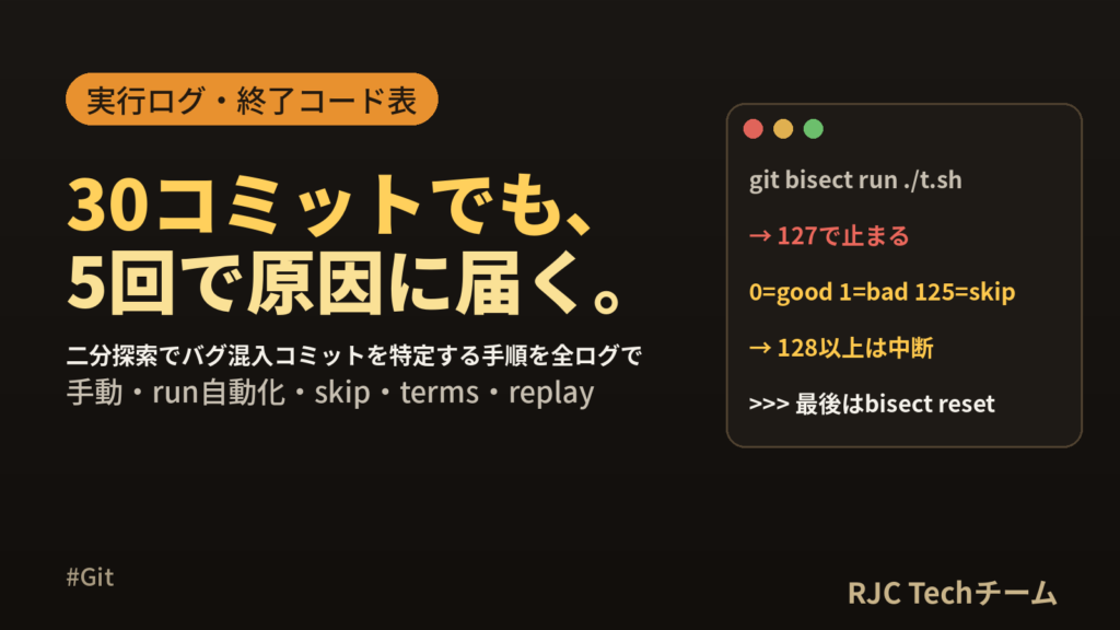 git bisectの使い方｜実行ログで学ぶバグ混入コミットの特定