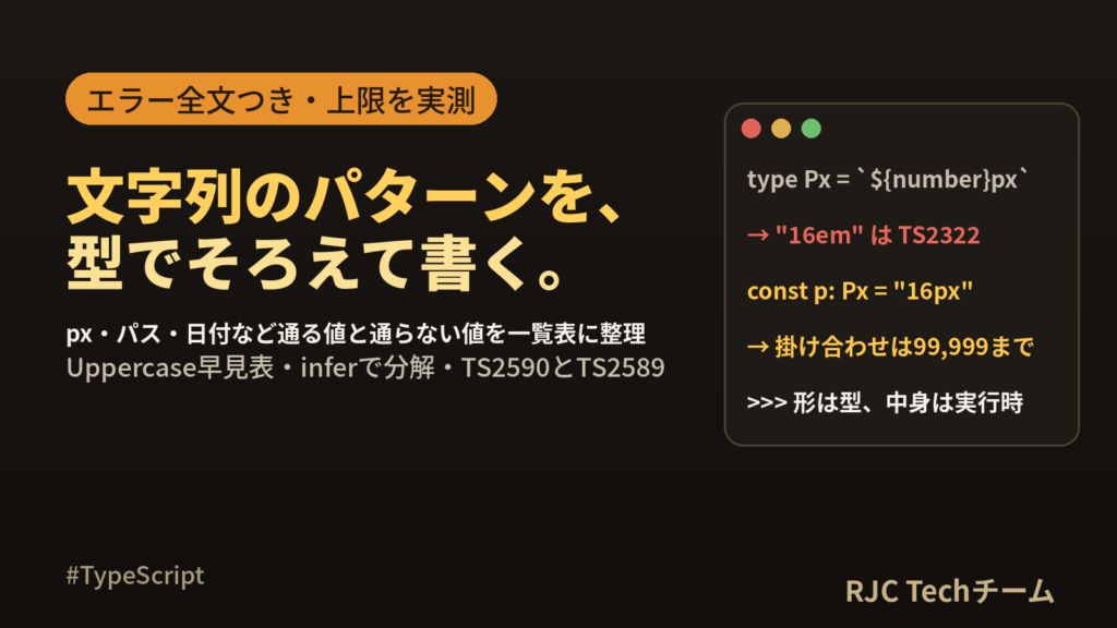 TypeScript テンプレートリテラル型の使い方｜文字列パターンを型で縛る