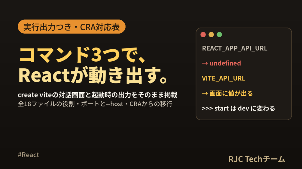React環境構築をViteで行う手順｜create viteの使い方