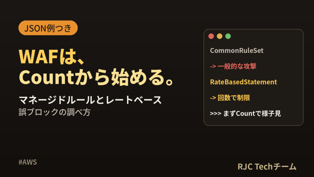 AWS WAFの設定｜マネージドルールとレートベースのJSON例