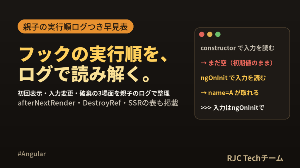 Angularライフサイクル一覧｜ngOnInitなどの実行順をログで確認