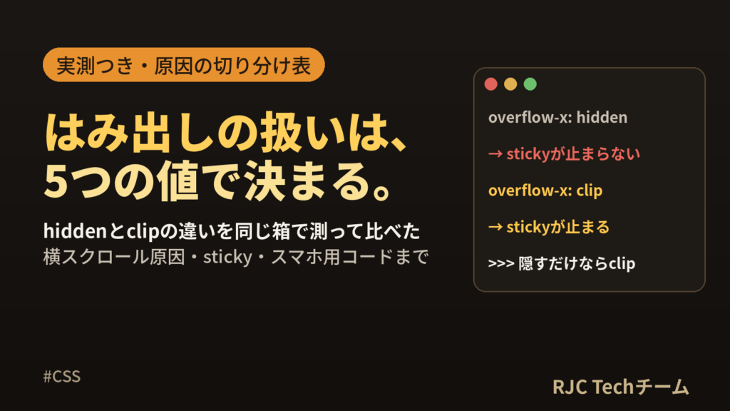CSS overflow使い方｜hidden・scroll・auto効かない原因