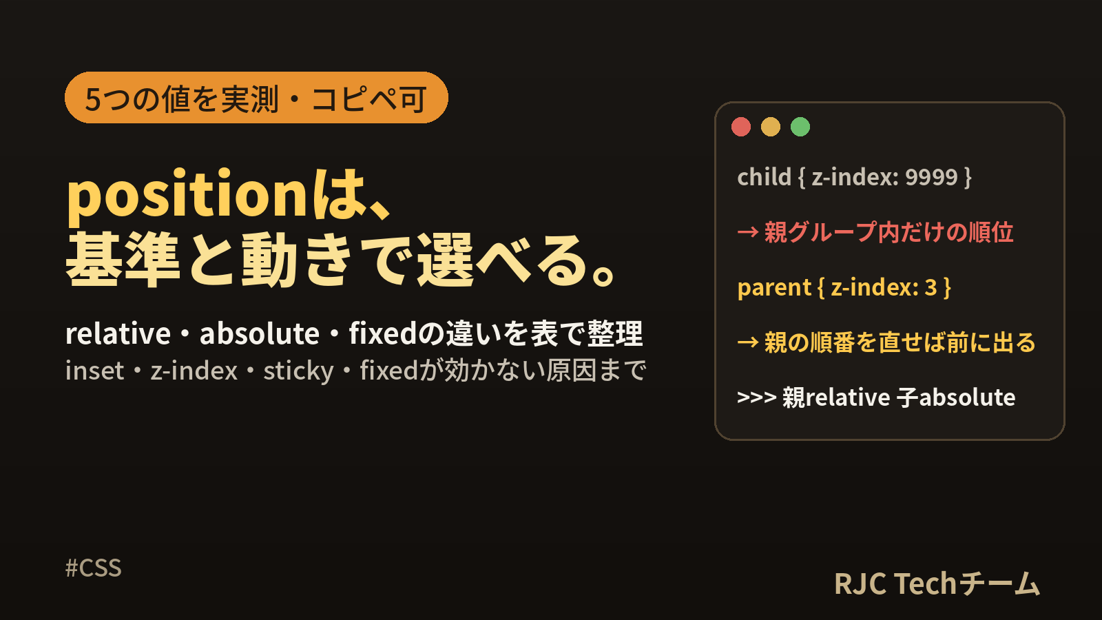 CSS positionの使い方｜relative・absolute・fixed