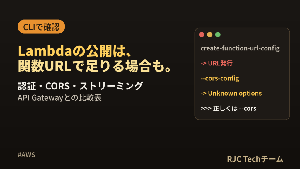 Lambda関数URLの使い方｜認証・CORS・ストリーミング