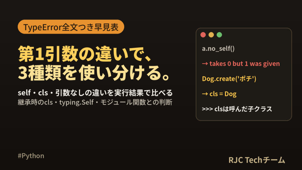 Python classmethodとstaticmethodの違いと使い分け