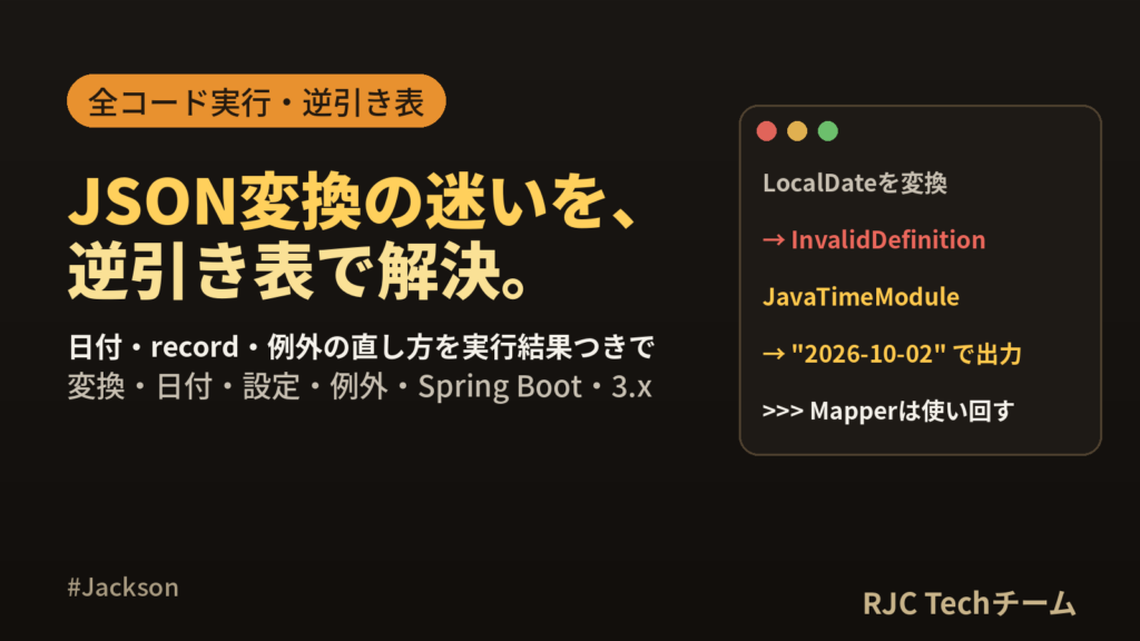 Jackson ObjectMapperの使い方｜JSON変換・日付・record