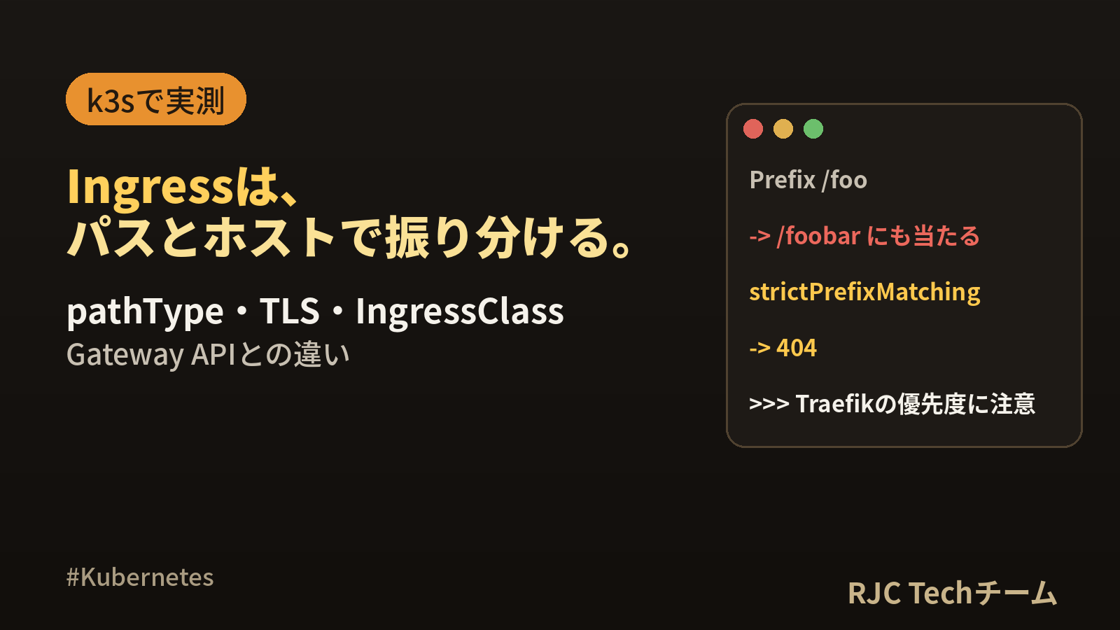 Kubernetes Ingressの書き方｜パス・ホスト・TLS設定例