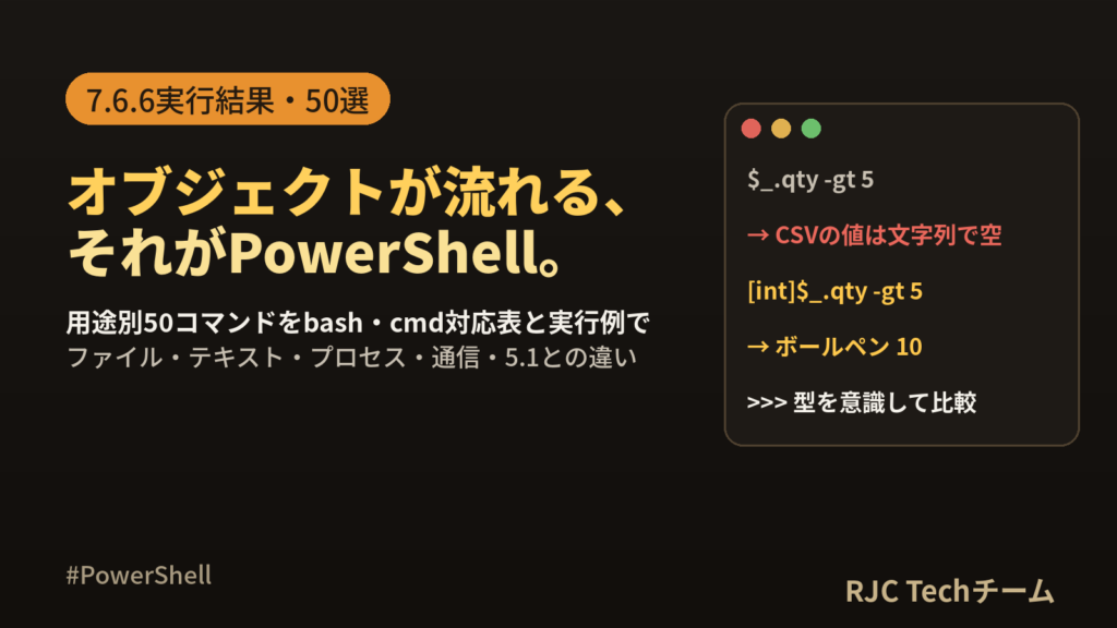 PowerShellコマンド一覧｜用途別50選とbash対応表・実行例付き