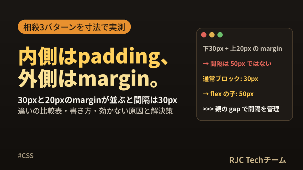 CSS marginとpaddingの違い｜相殺と効かない原因一覧