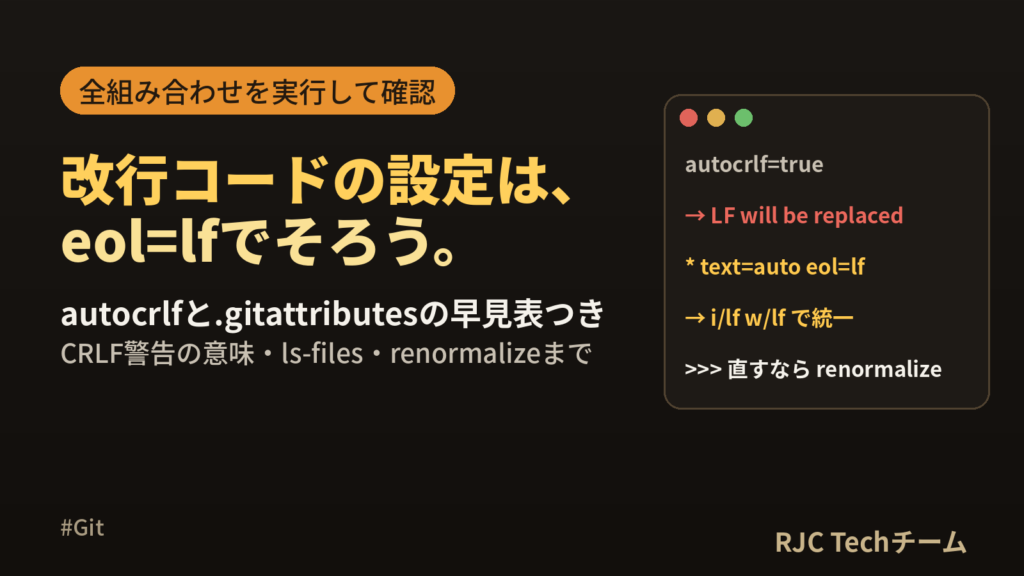 Git改行コード設定｜autocrlfと.gitattributesの違い