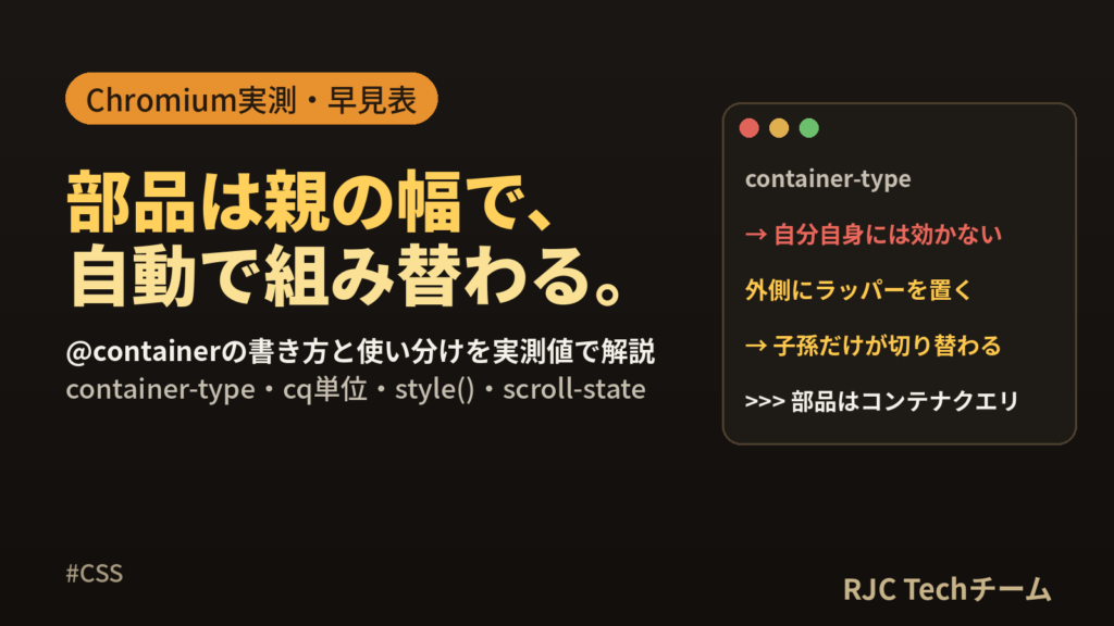 CSSコンテナクエリ｜@containerの書き方とメディアクエリとの違い