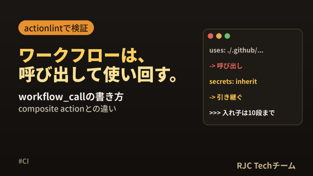 GitHub Actions再利用可能ワークフロー｜compositeとの違い
