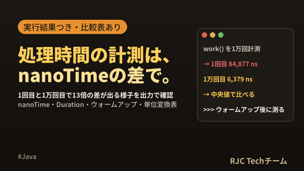 Java 処理時間の計測｜nanoTimeとcurrentTimeMillis