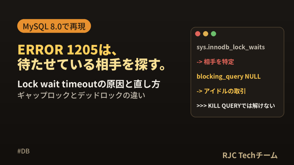 MySQL Lock wait timeout exceededの原因と直し方